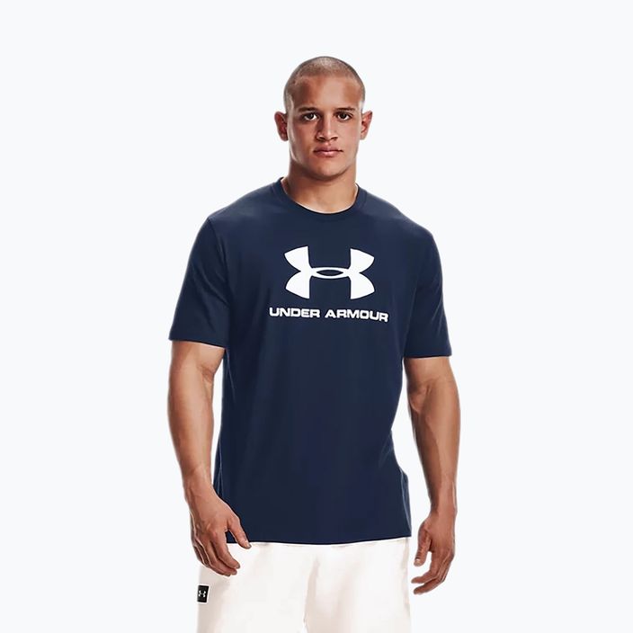 Under Armour UA Sportstyle Logo SS vyriški treniruočių marškinėliai tamsiai mėlyni 1329590 3
