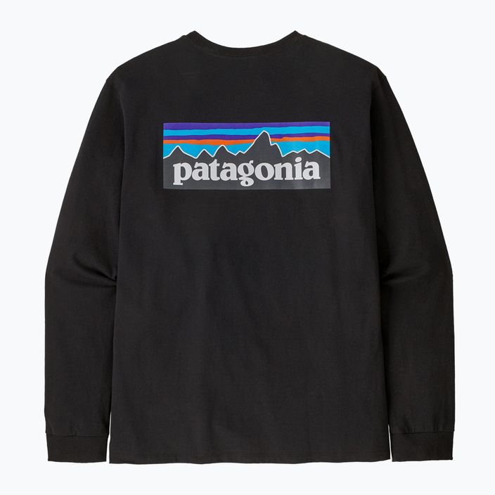 Vyriški žygio marškinėliai ilgomis rankovėmis Patagonia P-6 Logo Responsibili black 5