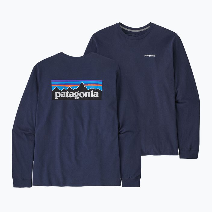 Vyriški žygio marškinėliai ilgomis rankovėmis Patagonia P-6 Logo Responsibili classic navy 3