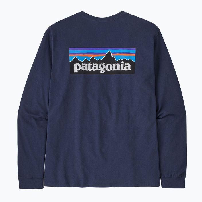 Vyriški žygio marškinėliai ilgomis rankovėmis Patagonia P-6 Logo Responsibili classic navy 5