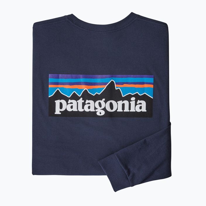 Vyriški žygio marškinėliai ilgomis rankovėmis Patagonia P-6 Logo Responsibili classic navy 6