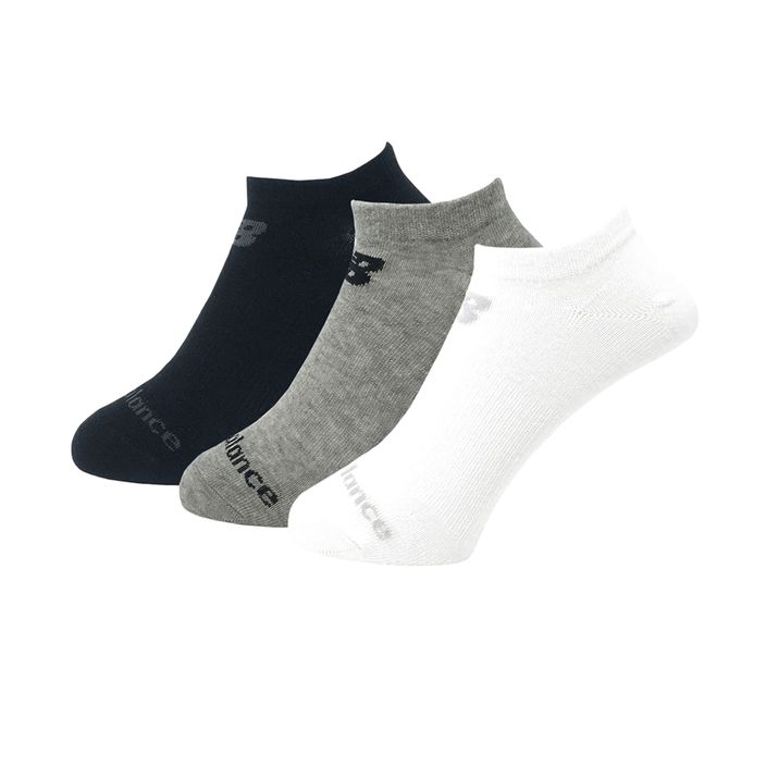 New Balance Performance medvilninės plokščios kojinės, 3 poros, balta/juoda/pilka 2