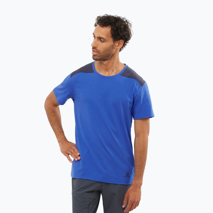 Salomon Essential Colorbloc mėlyni vyriški trekingo marškinėliai LC1715900 3