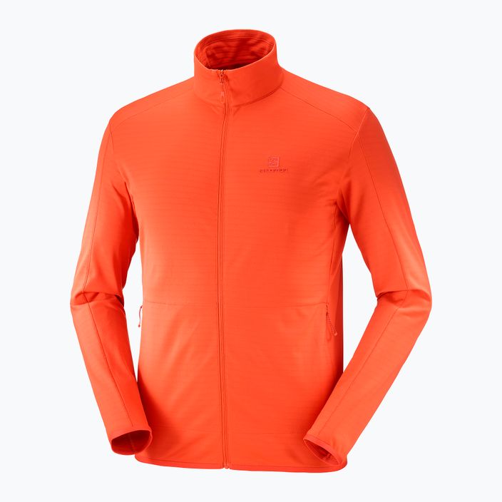 Vyriški Salomon Outrack Full Zip Mid vilnoniai džemperiai oranžinės spalvos LC1711600