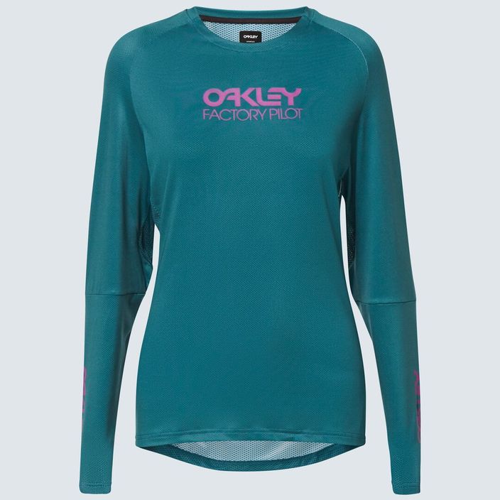 Oakley WMNS Factory Pilot LS moteriški dviratininkų marškinėliai žalia FOA500224
