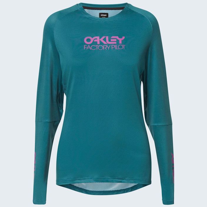 Oakley WMNS Factory Pilot LS moteriški dviratininkų marškinėliai žalia FOA500224 2