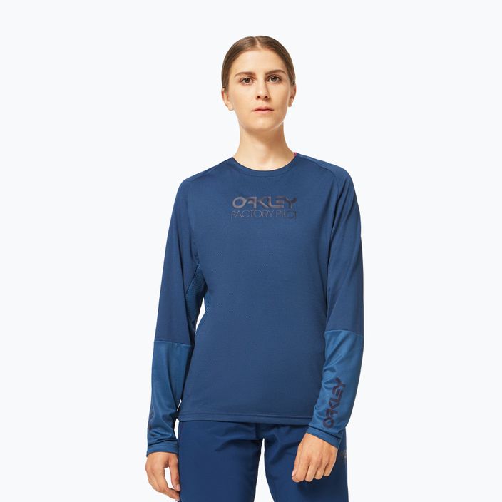 Oakley Factory Pilot moteriški dviratininkų marškinėliai tamsiai mėlyni FOA500224