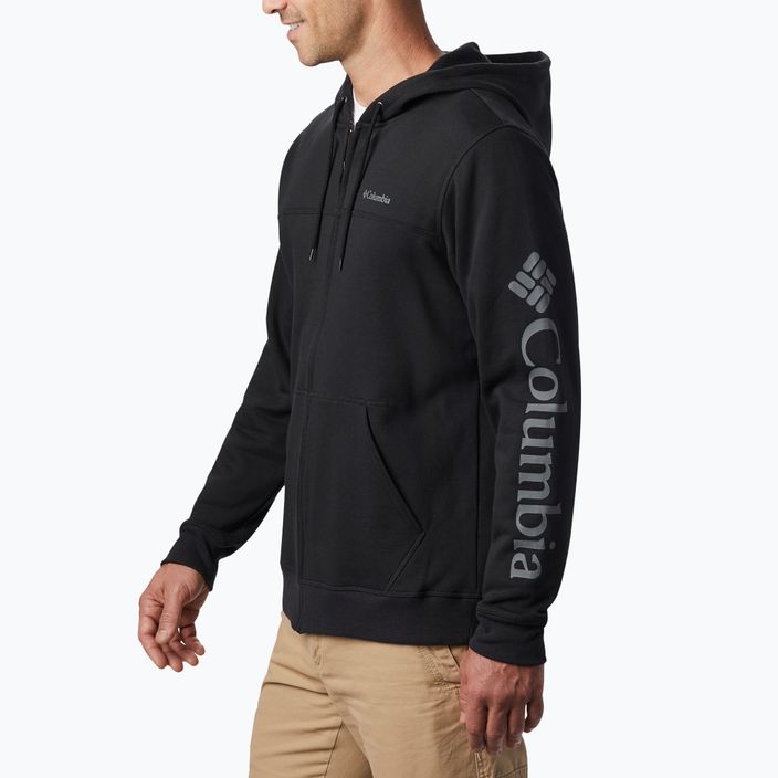 Vyriški Columbia logotipas Fleece Full Zip vilnoniai džemperiai juodi 1889164010 4