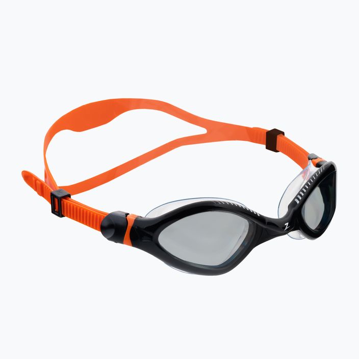 Zoggs Tiger LSR+ juodi/oranžiniai/tamsiai dūminiai plaukimo akiniai 461093