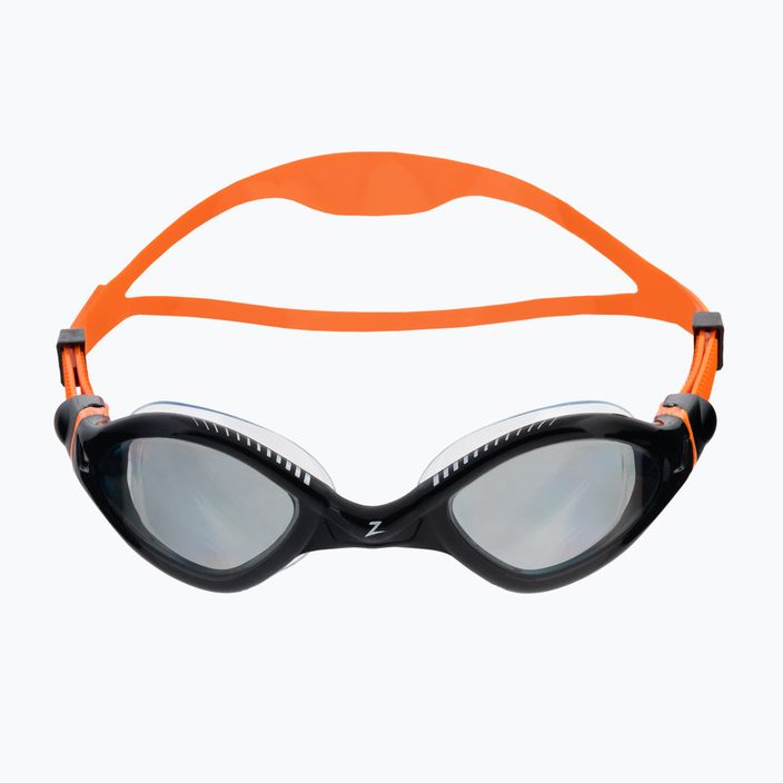 Zoggs Tiger LSR+ juodi/oranžiniai/tamsiai dūminiai plaukimo akiniai 461093 2