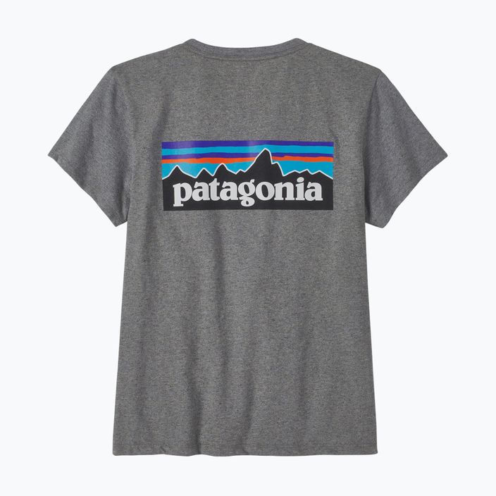 Moteriški Patagonia P-6 Logo Responsibili-Tee gravel heather trekking marškinėliai 5