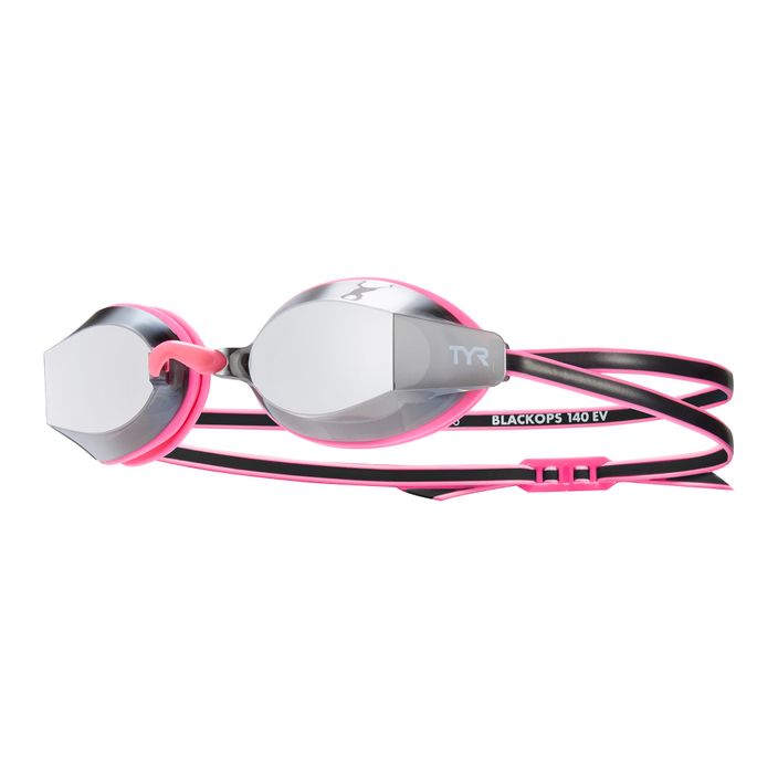 Vaikiški plaukimo akiniai TYR Blackops 140 Ev Racing Mirrored silver/ pink/ black 2