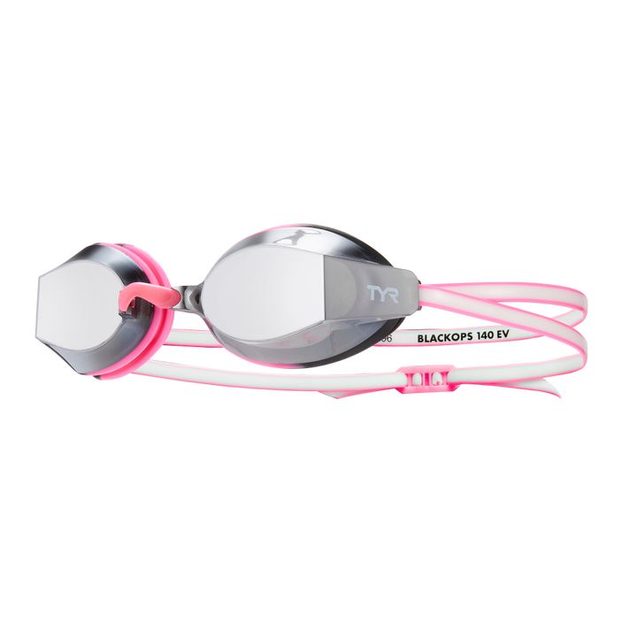 Moteriški plaukimo akiniai TYR Blackops 140 Ev Racing Mirrored silver/ pink/ white 2