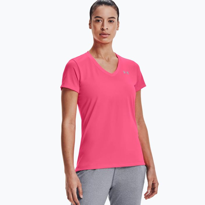 Under Armour Tech SSV moteriški treniruočių marškinėliai - Solid 653 pink/silver 1255839 3