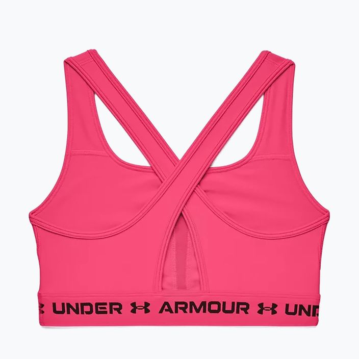 Under Armour Crossback Mid fitneso liemenėlė rožinės spalvos 1361034 2