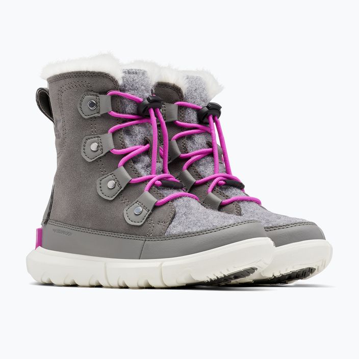 Paauglių sniego batai Sorel Sorel Explorer Lace quarry/bright lavender 9
