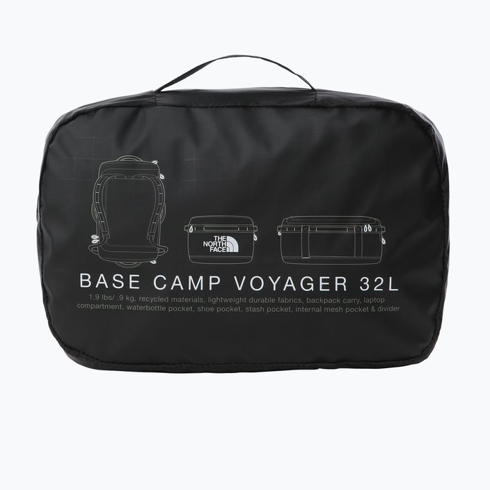 The North Face Base Camp Voyager Duffel 32 l juodas/baltas kelioninis krepšys 7