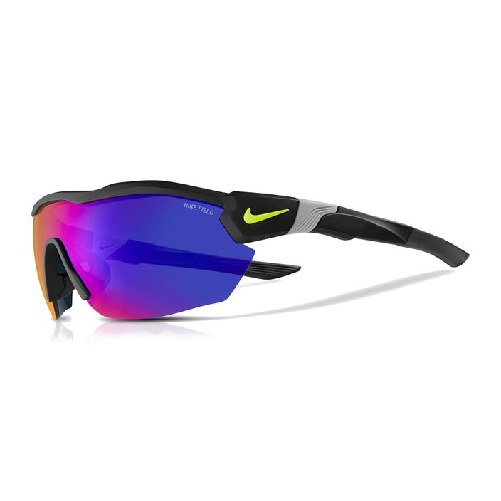 Vyriški akiniai nuo saulės "Nike Show X3 Elite L", matinės juodos spalvos, violetinio atspalvio ir lauko atspalvio 2