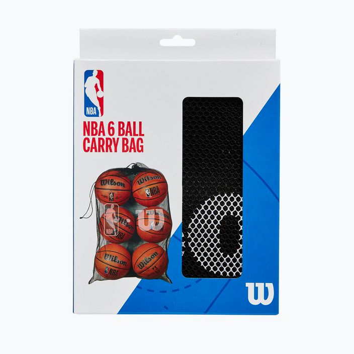 Kamuolių krepšys Wilson NBA 6 Ball Mesh Carry black 2