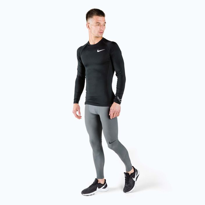 Vyriškos Nike Pro Dri-FIT treniruočių marškinėliai ilgomis rankovėmis, juodi DD1990-010 2