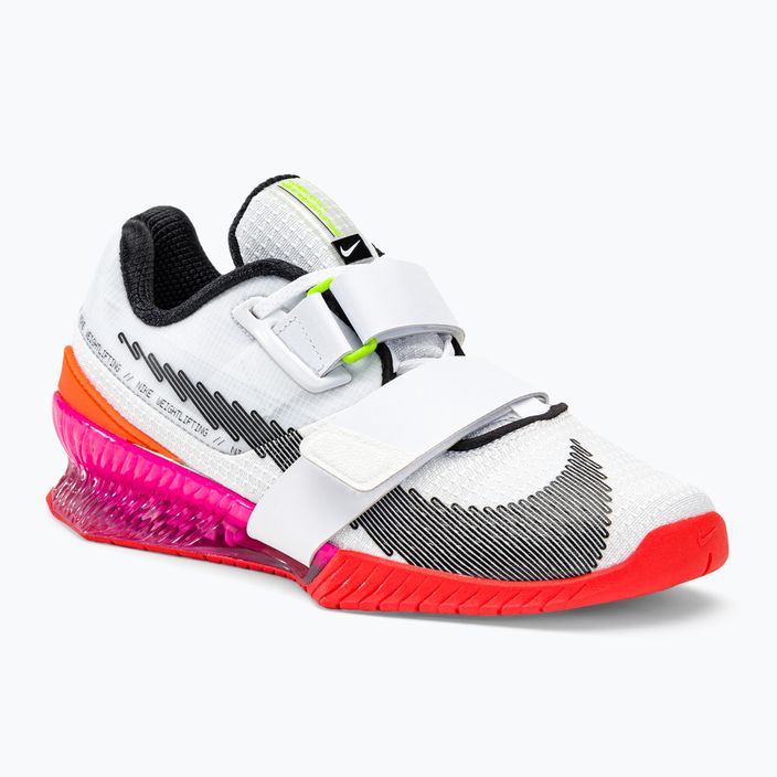 Nike Romaleos 4 olimpinės spalvos sunkiosios atletikos bateliai balti/juodi/šviesiai purpuriniai