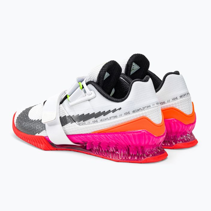 Nike Romaleos 4 olimpinės spalvos sunkiosios atletikos bateliai balti/juodi/šviesiai purpuriniai 3