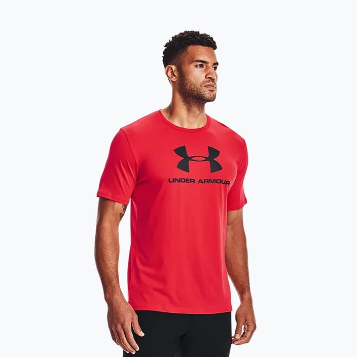 Under Armour UA Sportstyle Logo SS vyriški treniruočių marškinėliai raudoni 1329590 3