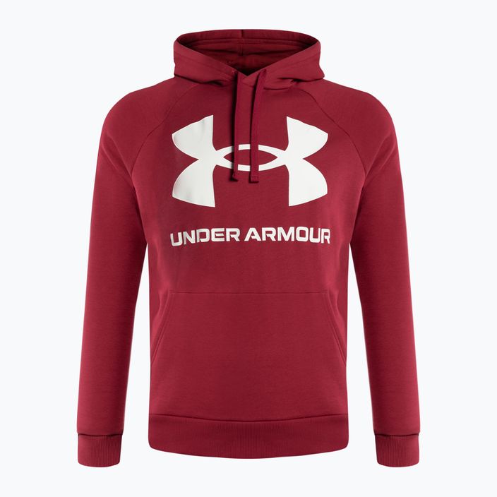 Vyriški Under Armour Rival Fleece Big Logo HD džemperiai su gobtuvais raudona ir balta 1357093