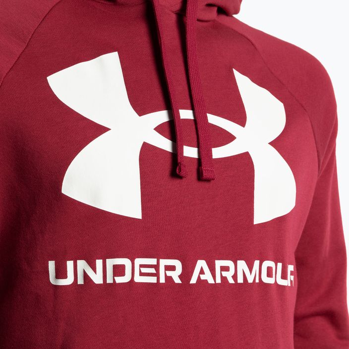 Vyriški Under Armour Rival Fleece Big Logo HD džemperiai su gobtuvais raudona ir balta 1357093 3