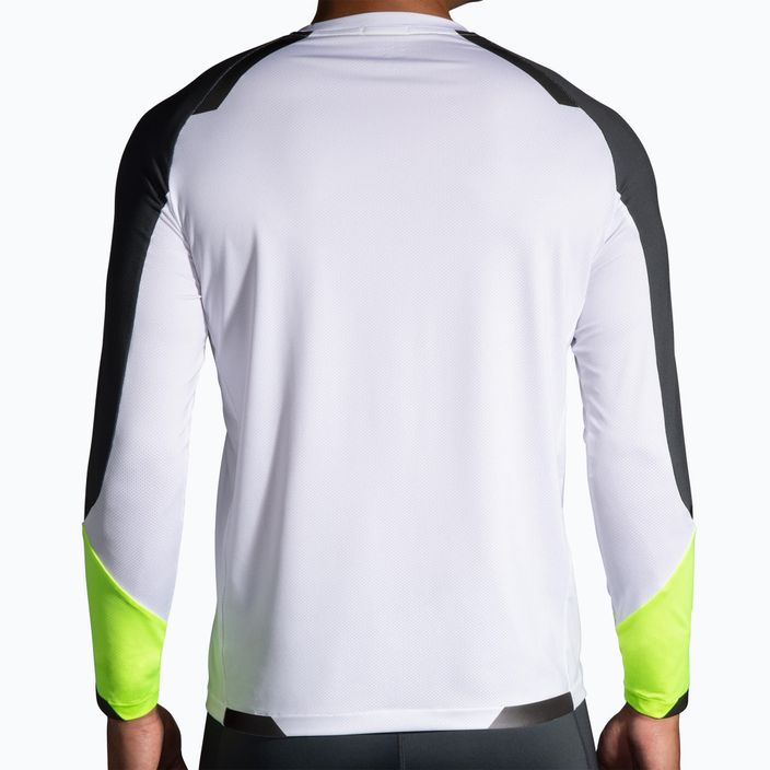 Vyriški bėgimo marškinėliai ilgomis rankovėmis Brooks Run Visible white/asphalt/nightlife 3