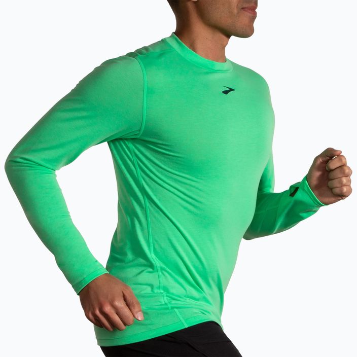 Vyriški bėgimo marškinėliai ilgomis rankovėmis Brooks High Point hyper green 2