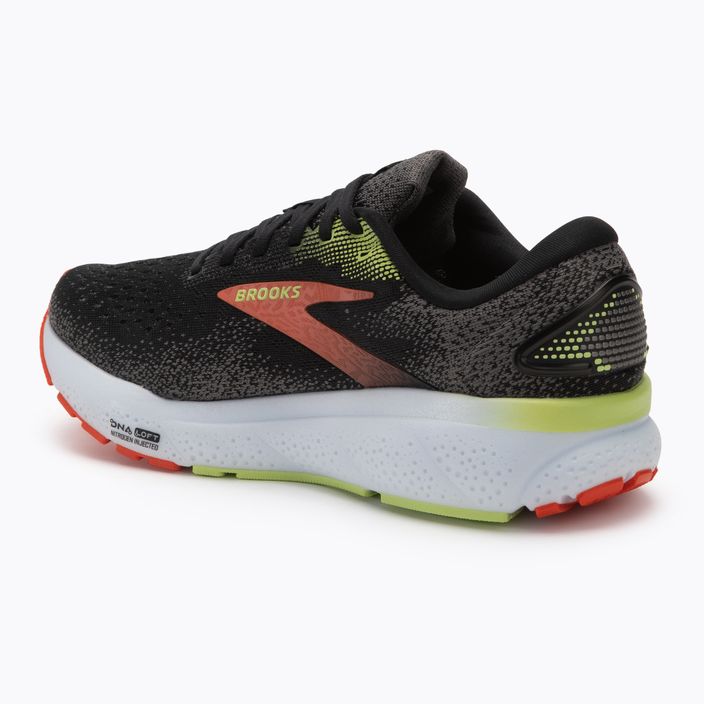 Vyriški bėgimo bateliai Brooks Ghost 16 black/mandarin red/green 3