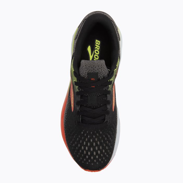 Vyriški bėgimo bateliai Brooks Ghost 16 black/mandarin red/green 5