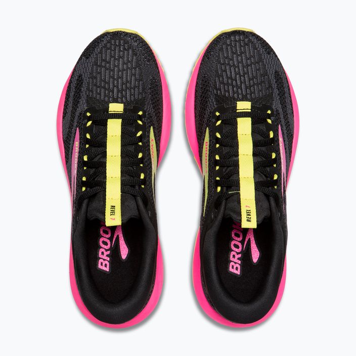 Moteriški bėgimo bateliai Brooks Revel 7 black/pink/lemon tonic 5