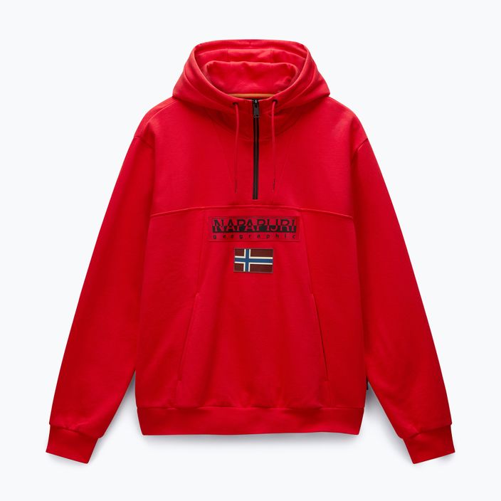 Vyriškas džemperis Napapijri Burgee Half Zip Hooded 2.0 red goji 5