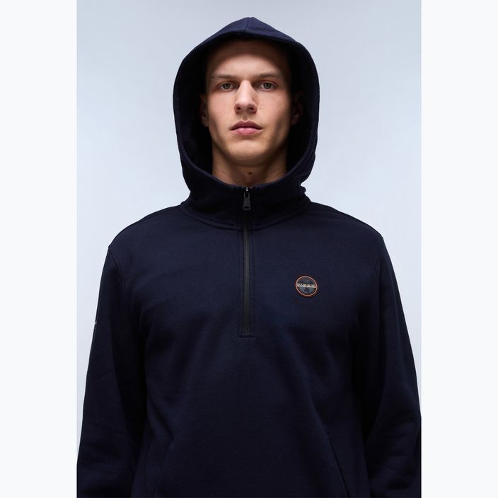 Vyriškas džemperis Napapijri B-Badge Half Zip Hooded blu marine 5