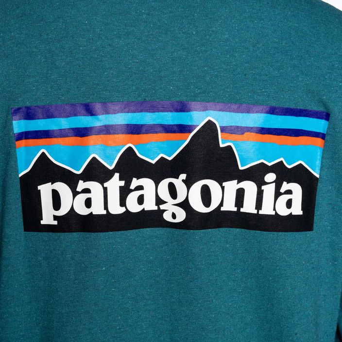 Moteriški žygio marškinėliai ilgomis rankovėmis Patagonia P-6 Logo Responsibili-Tee belay blue 6