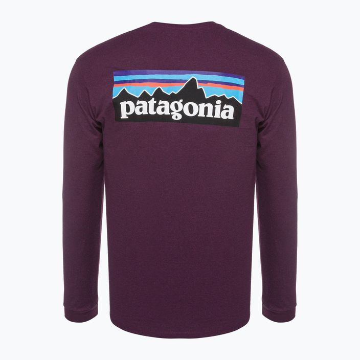 Vyriški žygio marškinėliai ilgomis rankovėmis Patagonia P-6 Logo Responsibili night plum 4
