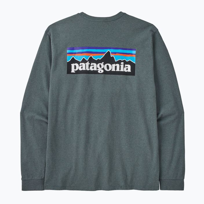 Vyriški žygio marškinėliai ilgomis rankovėmis Patagonia P-6 Logo Responsibili nouveau green 5