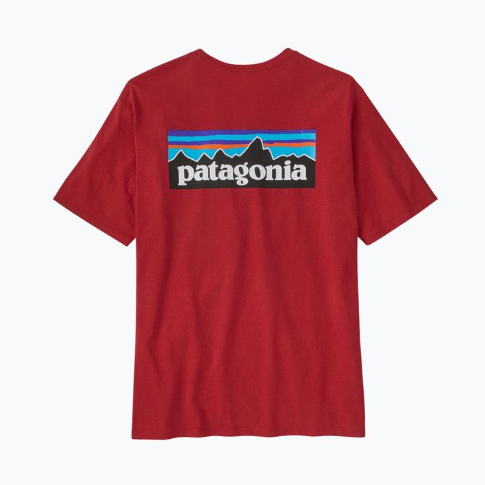 Vyriški žygio marškinėliai Patagonia P-6 Logo Responsibili-Tee touring red 5