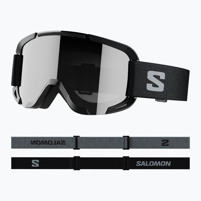 Vaikiškas slidinėjimo šalmas Salomon Player Combo + akiniai XV Jr black&tie/black silver 8