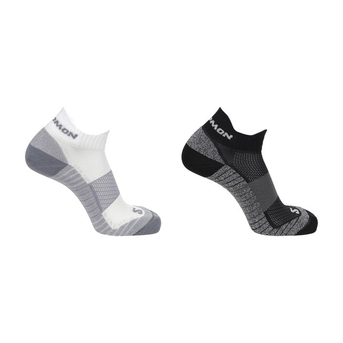 Salomon Aero Ankle bėgimo kojinės 2 poros juodos/baltos 2