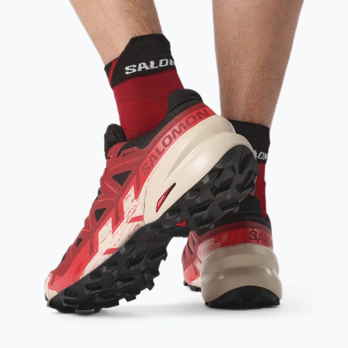 Salomon Speedcross 6 GTX vyriški bėgimo bateliai black/red dahlia/poppy red 3
