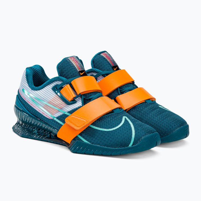 Nike Romaleos 4 mėlyni/oranžiniai sunkiosios atletikos bateliai 4