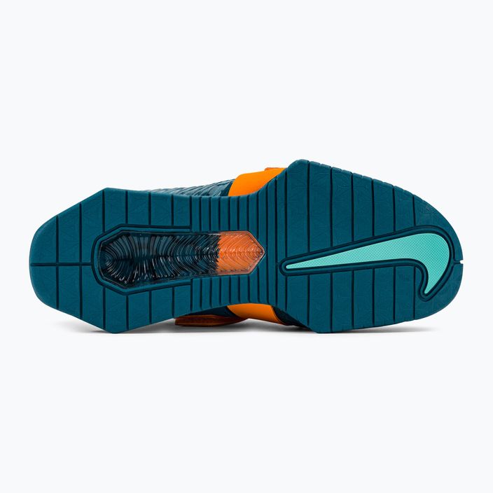 Nike Romaleos 4 mėlyni/oranžiniai sunkiosios atletikos bateliai 5