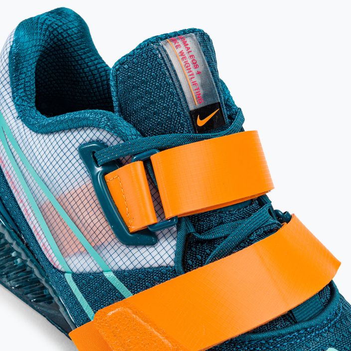 Nike Romaleos 4 mėlyni/oranžiniai sunkiosios atletikos bateliai 8