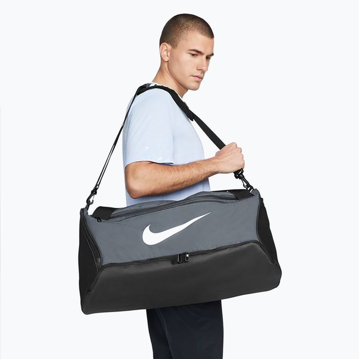 Treniruočių krepšys Nike Brasilia 9.5 60 l grey/white 9