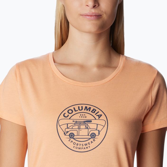 Moteriški trekingo marškinėliai Columbia Daisy Days Graphic orange 1934592829 5