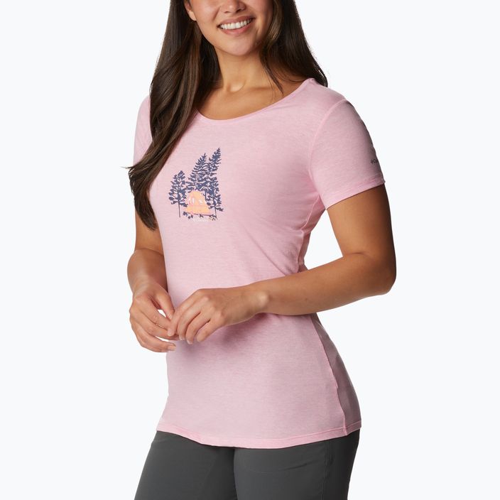 Moteriški trekingo marškinėliai Columbia Daisy Days Graphic pink 1934592679 3