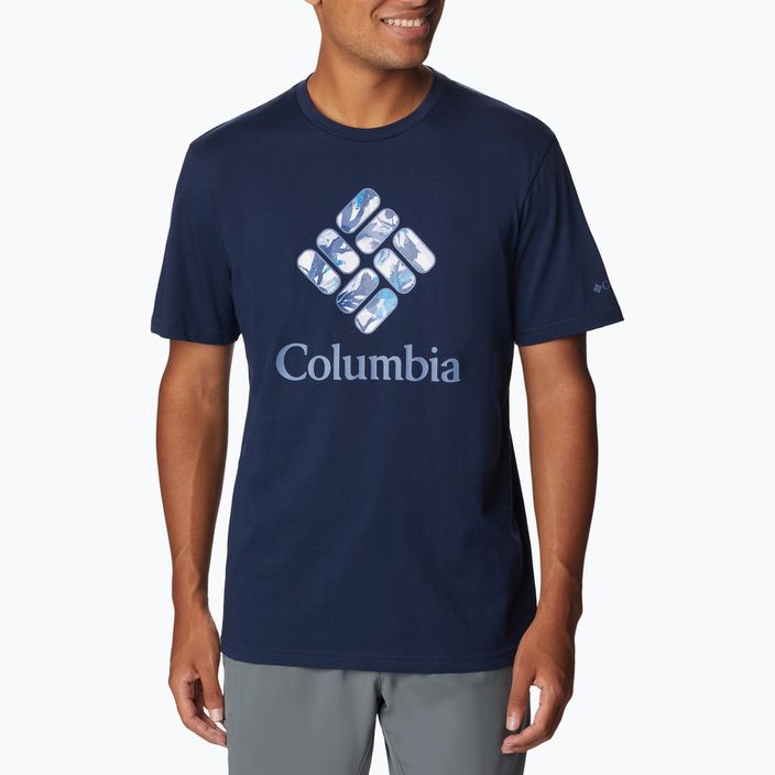 Columbia Rapid Ridge Graphic vyriški trekingo marškinėliai tamsiai mėlyni 1888813470